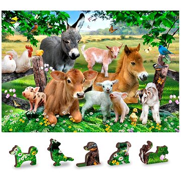

Wooden city Dřevěné puzzle Školka na farmě 2v1, 75 dílků eko