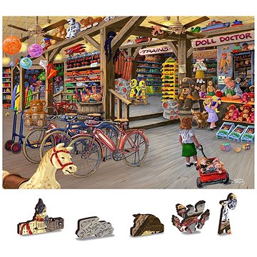 

Wooden city Dřevěné puzzle V hračkářství 2v1, 200 dílků eko