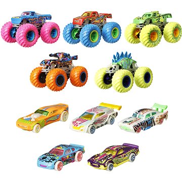 

Hot Wheels HCB57 Monster Trucks Svítící ve tmě angličák & truck