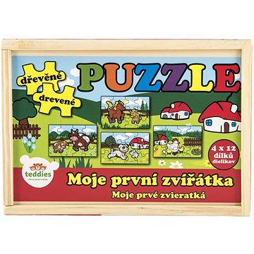 

Teddies Puzzle dřevěné Moje první zvířátka 4x12 dílků