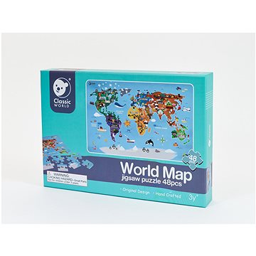 

Teddies Puzzle Mapa Světa 48 dílků