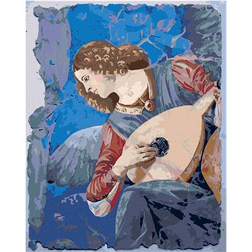 Malování podle čísel - Anděl hrající na loutnu (Melozzo da Forli), 40x50 cm, bez rámu a bez vypnutí  - Malování podle čísel
