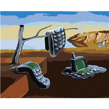 Malování podle čísel - Rozteklé mobily - inspirace Salvador Dalí, 40x50 cm, bez rámu a bez vypnutí p - Malování podle čísel
