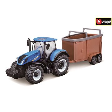 

Bburago 1:50 Farm Traktor New Holland s vlečkou pro koně