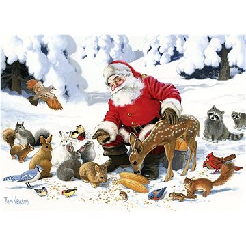 

Cobble Hill Rodinné puzzle Santa se zvířecími přáteli 350 dílků