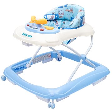 

Baby Mix Dětské chodítko s volantem a silikonovými kolečky modré