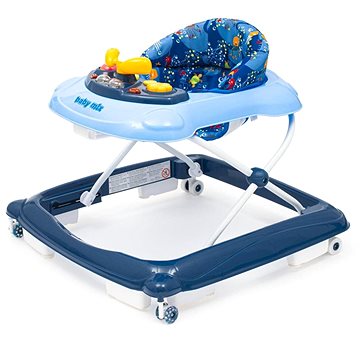 

Baby Mix Dětské chodítko s volantem a silikonovými kolečky tmavě modré