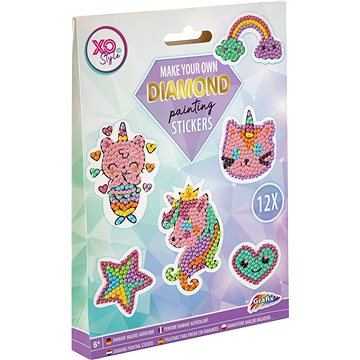 

GRAFIX Diamantové malování samolepky, Fantazie, 12 ks