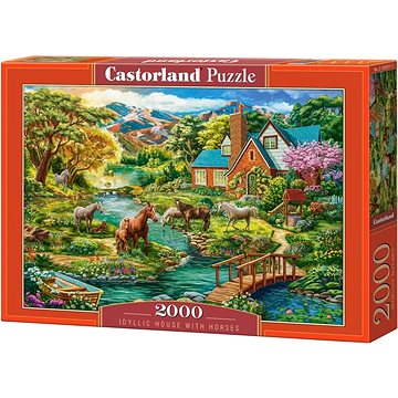 

CASTORLAND Puzzle Idylický dům s koňmi 2000 dílků