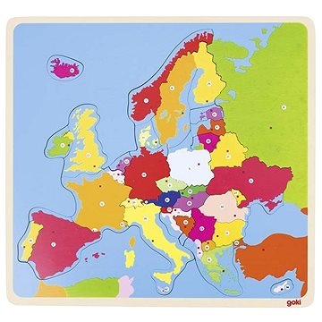 Goki puzzle na desce - Evropa - Vkládačka