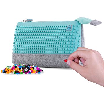 

Pixie Crew velké pouzdro šedá/tyrkysová/růžový zip