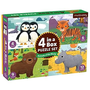 

Puzzle 4 v 1- Zvířátka světa