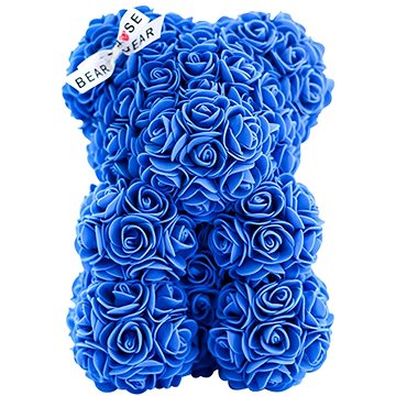Rose Bear Modrý medvídek z růží 25 cm - Medvídek z růží