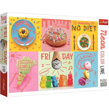 

Trefl Puzzle Neon Color Line Sladký týden 1000 dílků