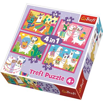 

Trefl Puzzle Veselé lamy 4v1 (35,48,54,70 dílků)
