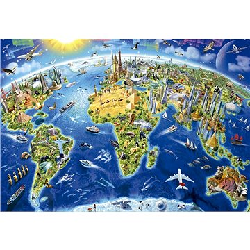 

Educa Puzzle Mapa se světovými památkami 2000 dílků