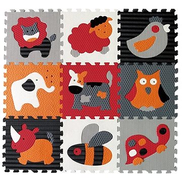 

Baby Great Pěnové puzzle Zvířata šedá-červená SX (30x30)