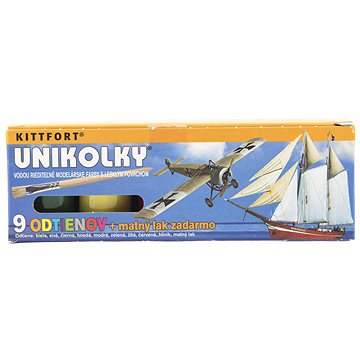 

Unikolky modelářské barvy sada 9 barev + matný lak