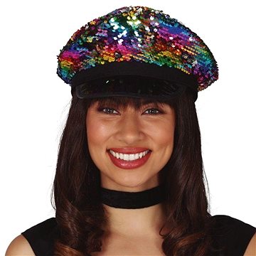 

Funny Fashion Policejní čepice flitry, duhová