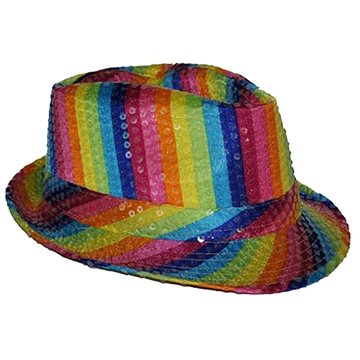 

Funny Fashion Duhový klobouk s flitry