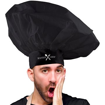 Funny Fashion Kuchařská čepice Maxi černá Master Chef