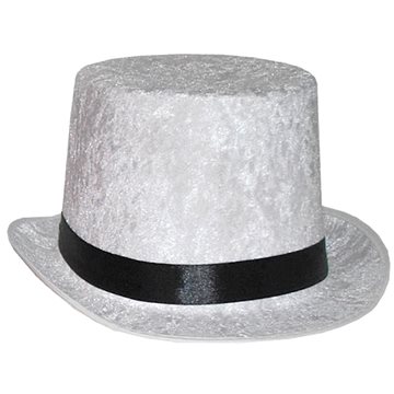 

Funny Fashion Klobouk cylindr sametový bílý