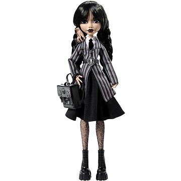 

Sběratelská panenka Monster High X Wednesday Addams ve školní uniformě, doplňky HXJ04
