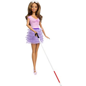

Barbie Fashionistas modelka, fialová sukně s volánky, 65. výročí FBR37