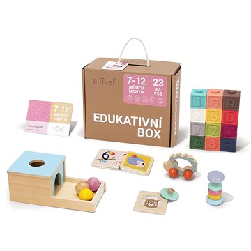 

EliNeli Sada naučných hraček pro miminka 7-12 měsíců, edukativní box