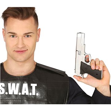 

Policejní stříbrná pistole - puška - 21 cm