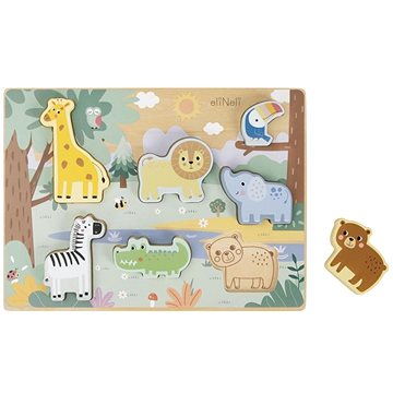

eliNeli Dřevěné vkládací puzzle - zvířátka v ZOO
