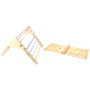 

eliNeli Dřevěný Piklerové trojúhelník set s montessori prknem - pastelový
