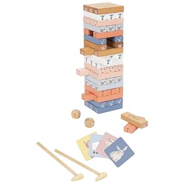 eliNeli Dřevěná věž Jenga se zvířátky z farmy