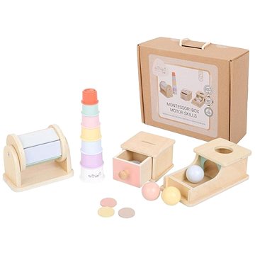 

eliNeli Sada montessori motorických hraček pro děti od 3 let - edukativní box