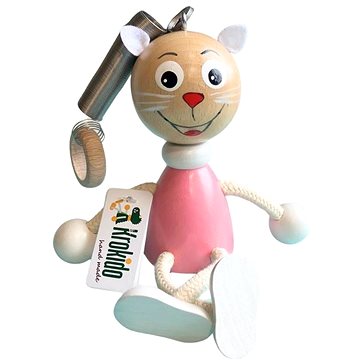 

Krokido Růžové koťátko - dřevěná figurka na pružině
