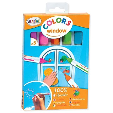 ALADINE Křídové fixy na okna, zářivé barvy 5 ks