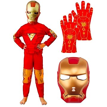 FunCo Dětský kostým Iron man s maskou a rukavicemi 110-122 M