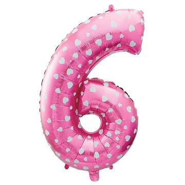

GoDan Nafukovací číslice '6' růžová 61 cm