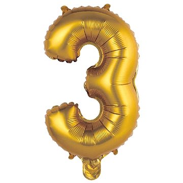 

GoDan Nafukovací balonek číslice '3' zlatá, 35 cm