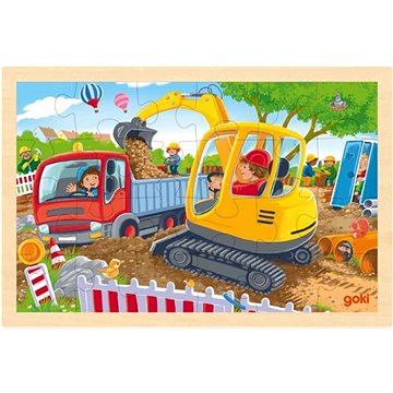 

GOKI Dřevěné puzzle Bagr 24 dílků