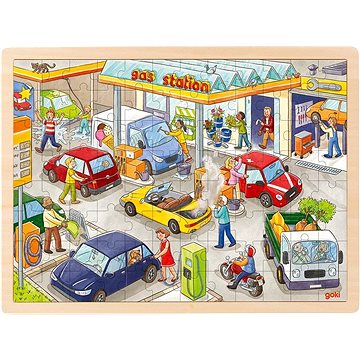 

GOKI Dřevěné puzzle Čerpací stanice 96 dílků