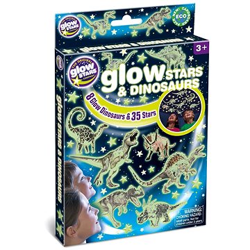 

GlowStars Světélkující dekorace na zeď - Dinosauři a hvězdy