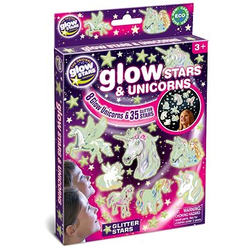 

GlowStars Světélkující dekorace na zeď - Jednorožci a hvězdy
