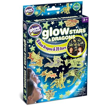 

GlowStars Světélkující dekorace na zeď - Draci a hvězdy