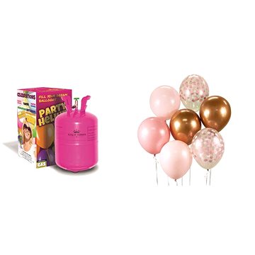 

Kingofbal Helium a sada latex. balónků chrom. růžová 7 ks 30 cm