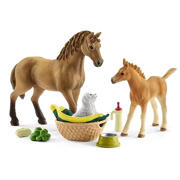 

Schleich Set hříbě a Quarter kůň se štěňátkem a doplňky 42432