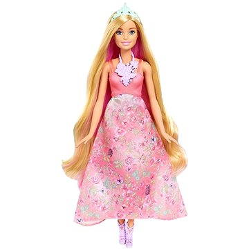 Mattel Barbie v růžových šatech s květinamy - Panenka