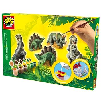 SES Sádrový trojkomplet – dinosauři - Malování pro děti