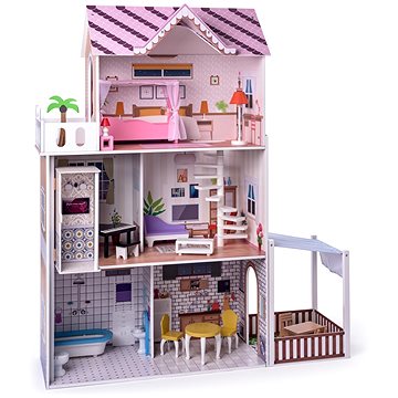 Woody Růžový domeček s výtahem Malibu - Domeček pro panenky