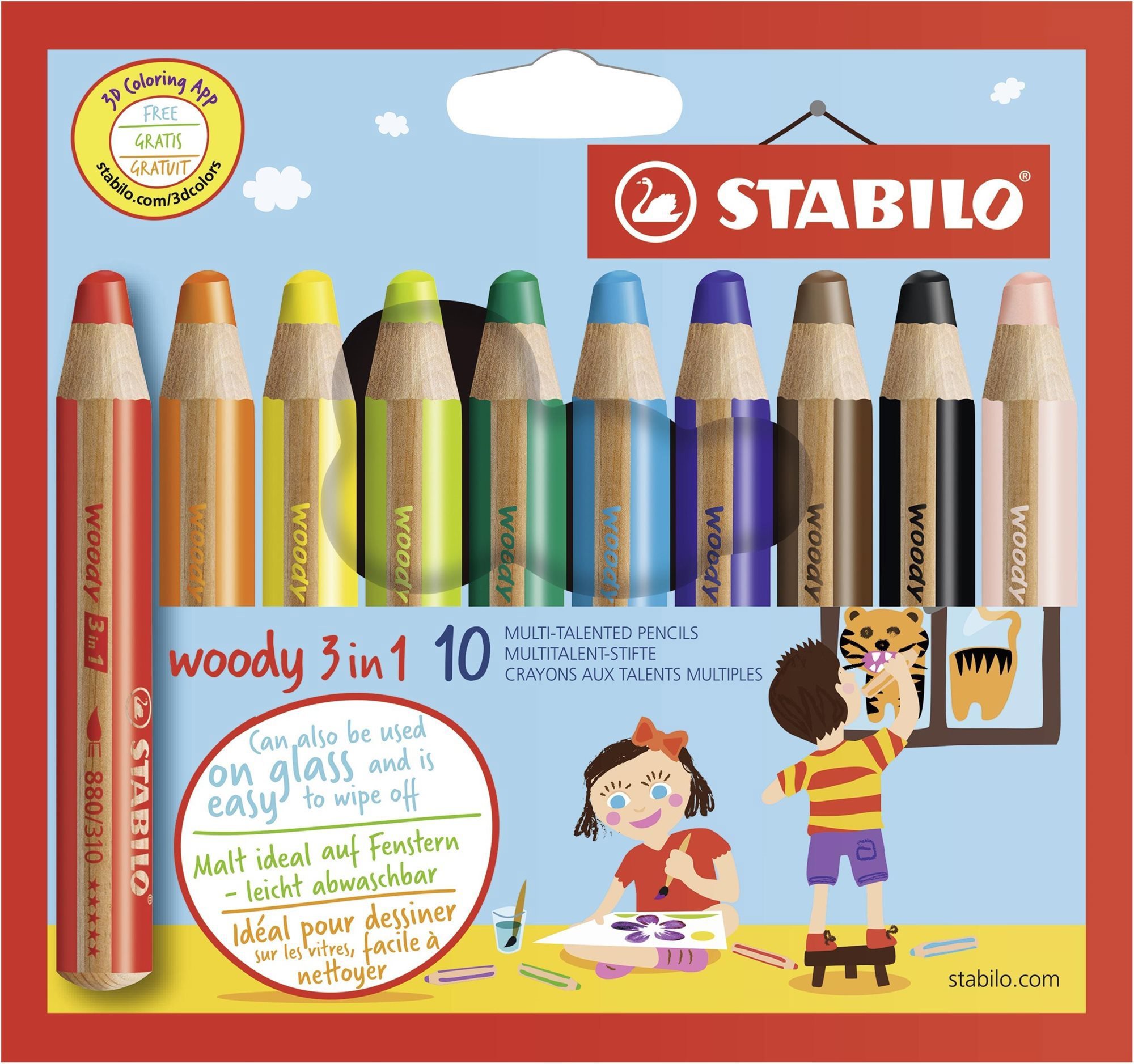 

STABILO woody 3 v 1, 10 barev